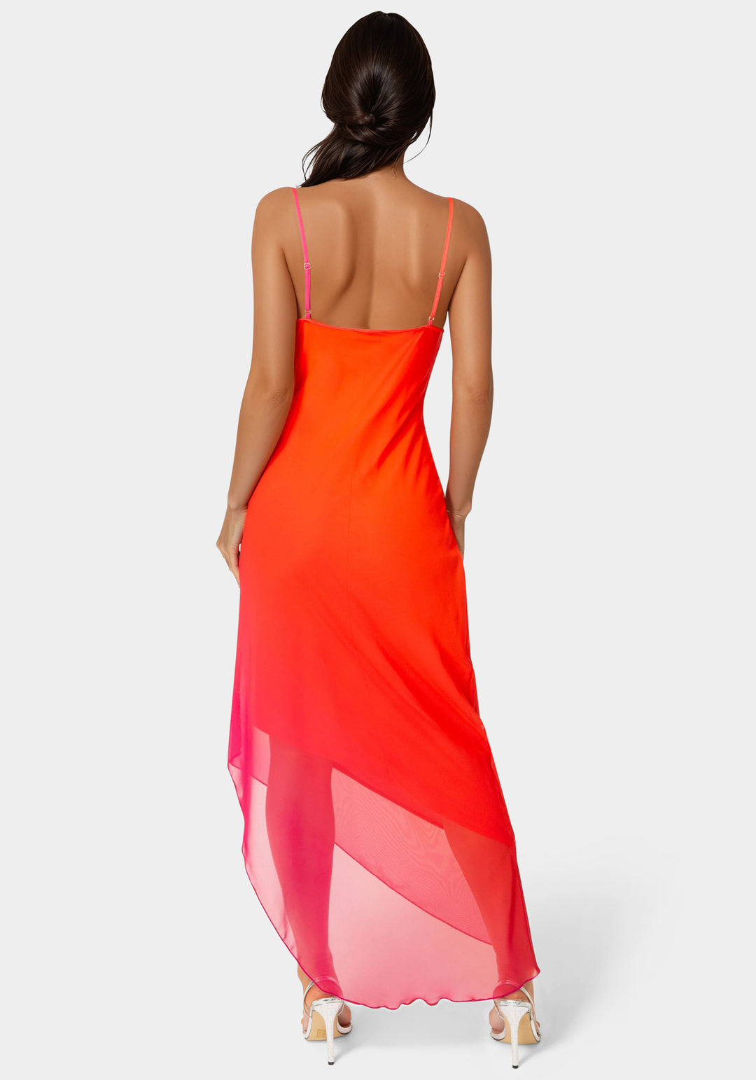 Ombre Chiffon Cowl Dress