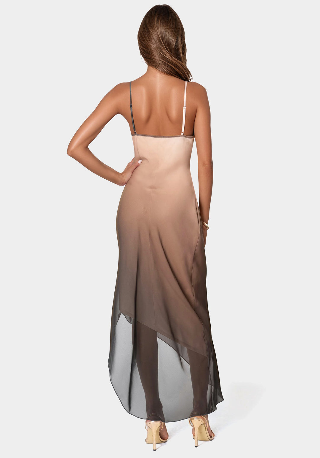 Ombre Chiffon Cowl Dress Ombre Chiffon Cowl Dress