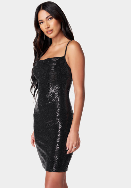 ワンピース BALMAIN BABYDOLL COWL NECK GLITTER SHORT DRESS 00000000_zi_d11f36d5-ed09-4c45