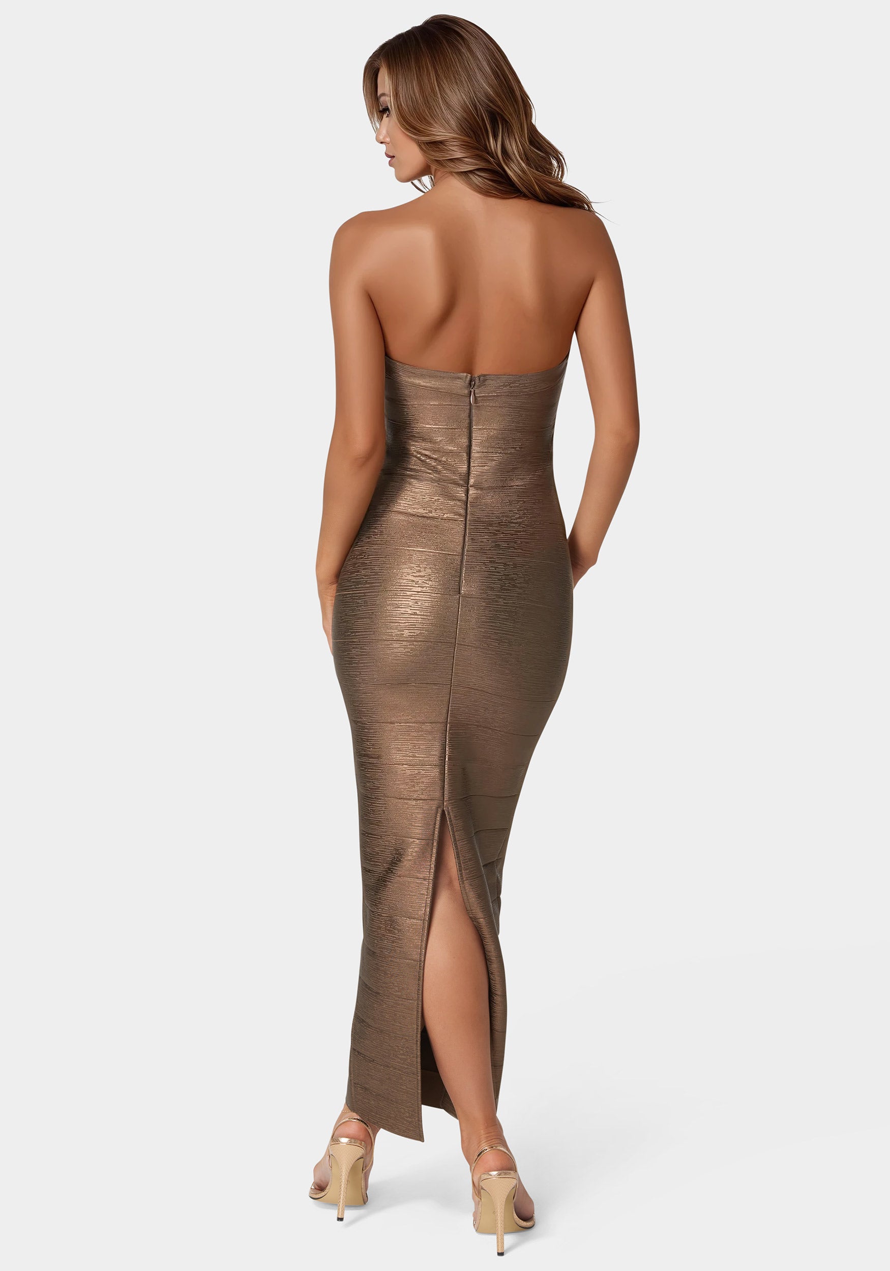 bebe gold strapless dress Strapless Embroidery Maxi Dress bebe