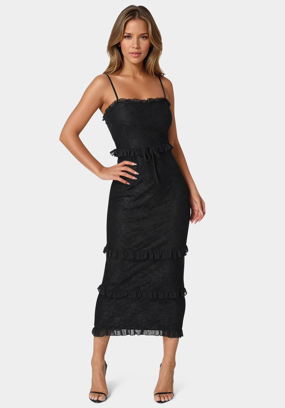 Lace Maxi With Ruffle Dress Lace Maxi With Ruffle Dress