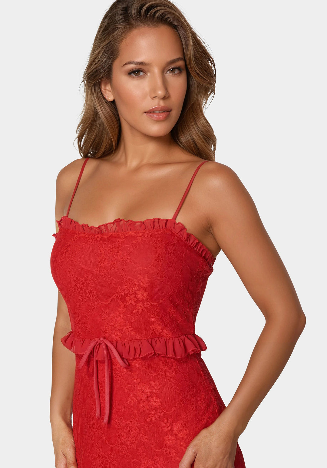Lace Maxi With Ruffle Dress Lace Maxi With Ruffle Dress