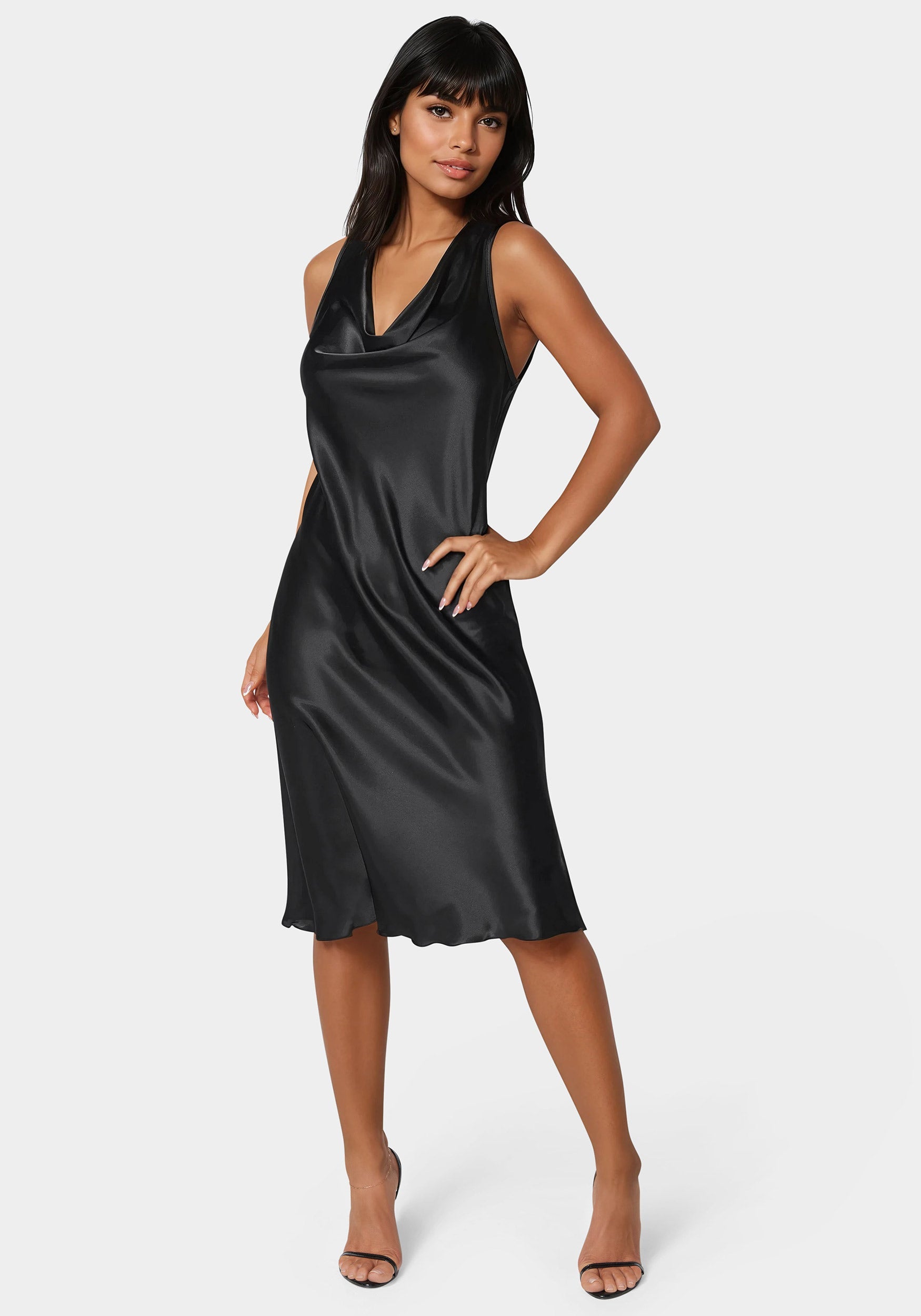 silk midi dress black Victoria Button Down in shoulder bodice is intertwined around your waist Washable Stretch Silk High Neck