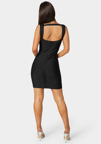 open back bandage dress Bandage dress with lace and open back Black / L