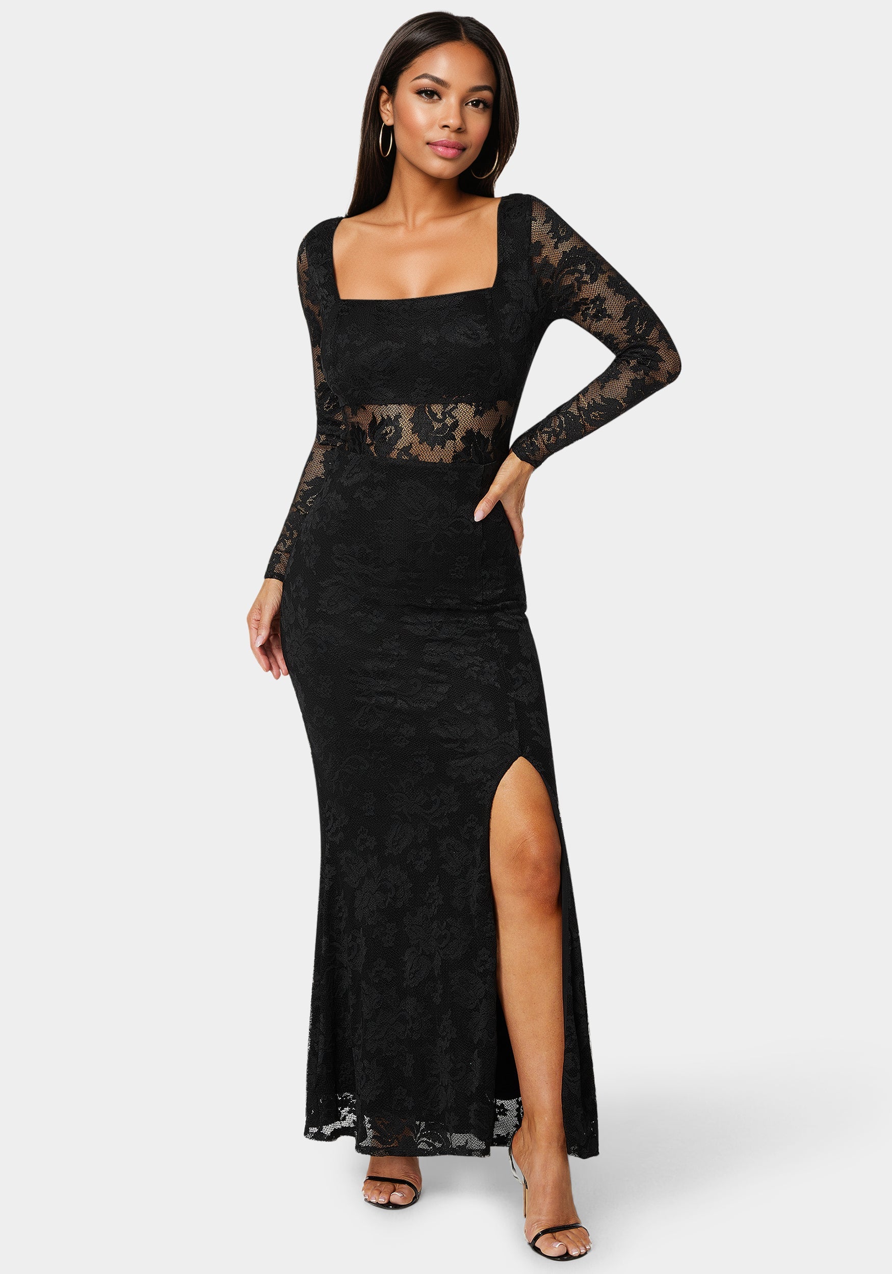 Lace Illusion Maxi Dress