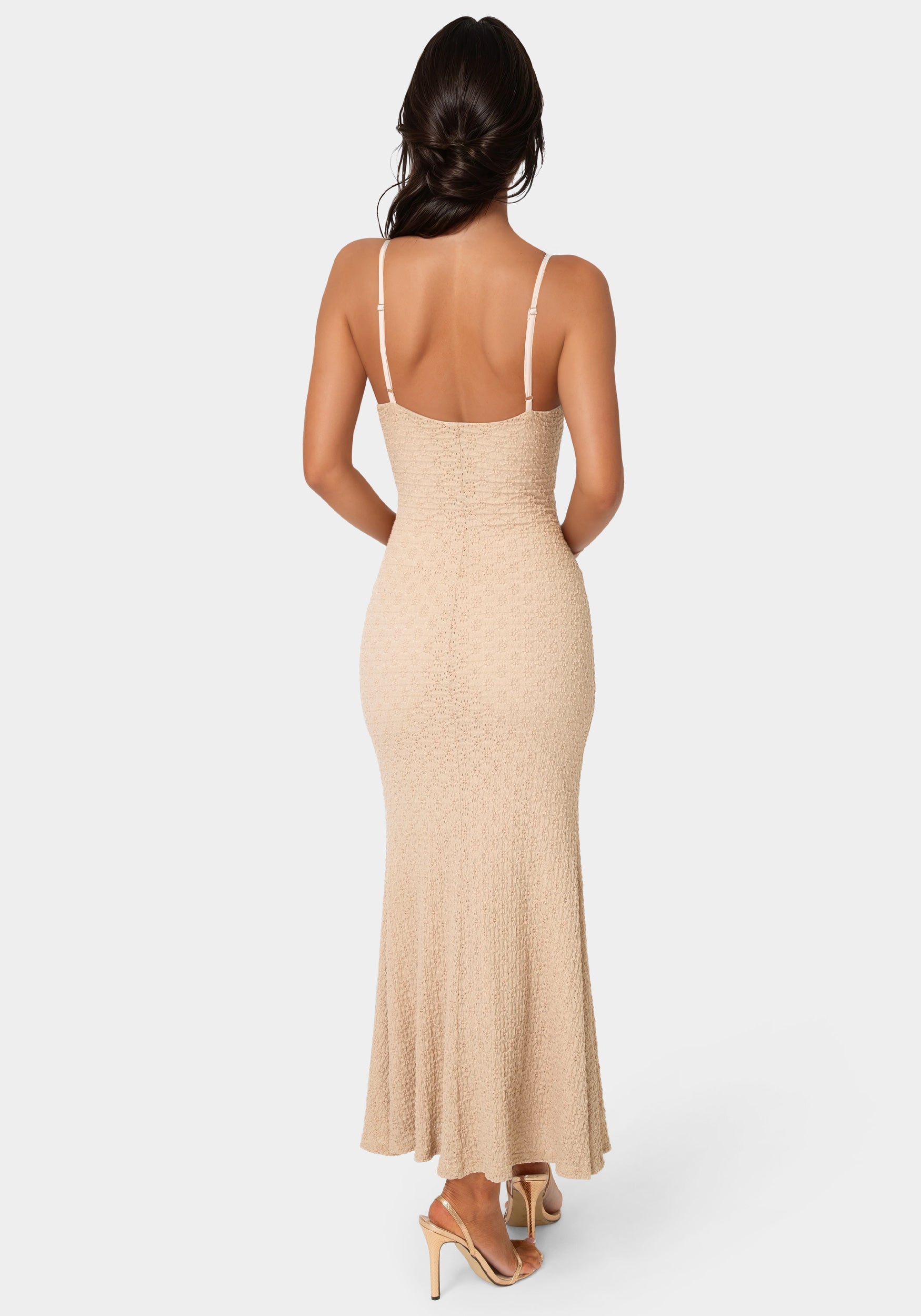 tan lace dress Vintage Long Sleeve Wedding Mermaid Tulle Bridal Gowns Beige Homecoming Dress Bebe Women's Floral Lace Bodycon