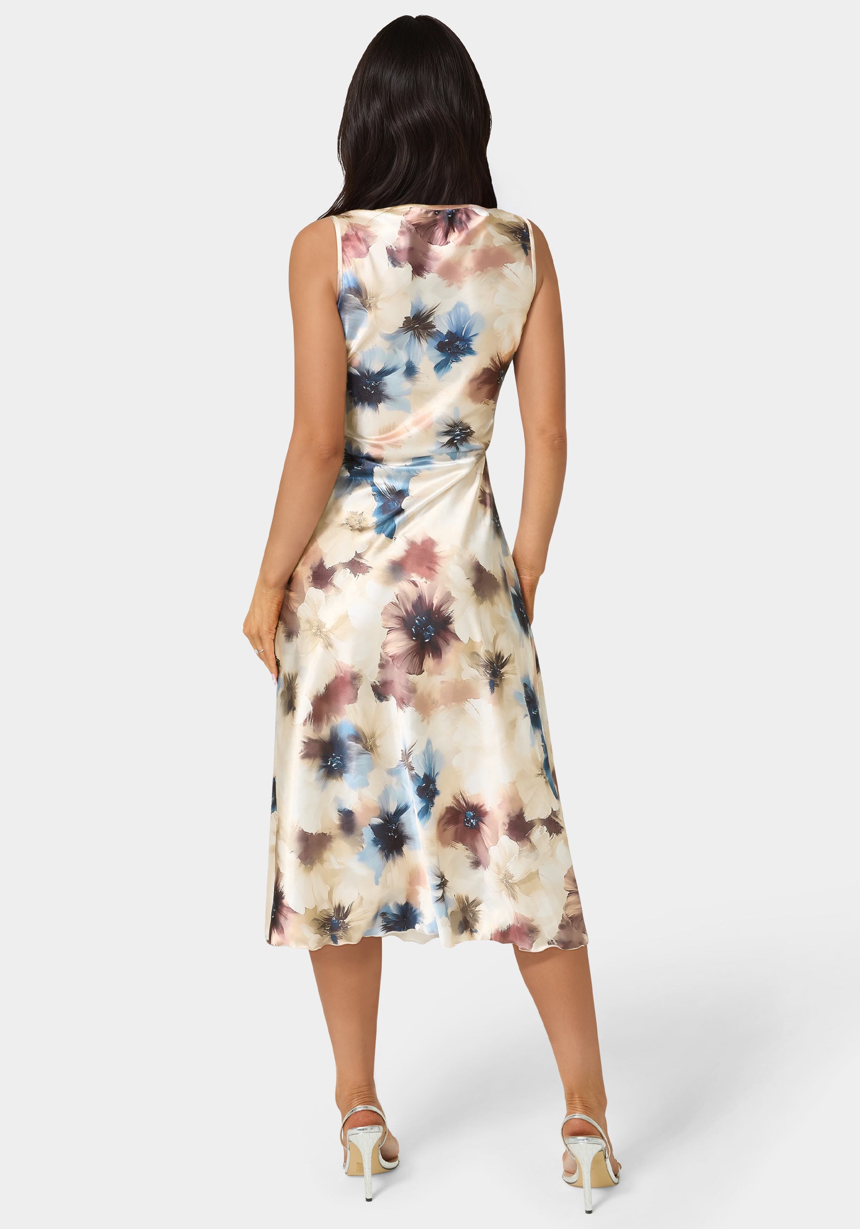 bebe satin cowl neck dress Bebe Women's Satin Midi Slip Dress