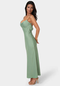 Side View-Drape Back Maxi Dress-Sage