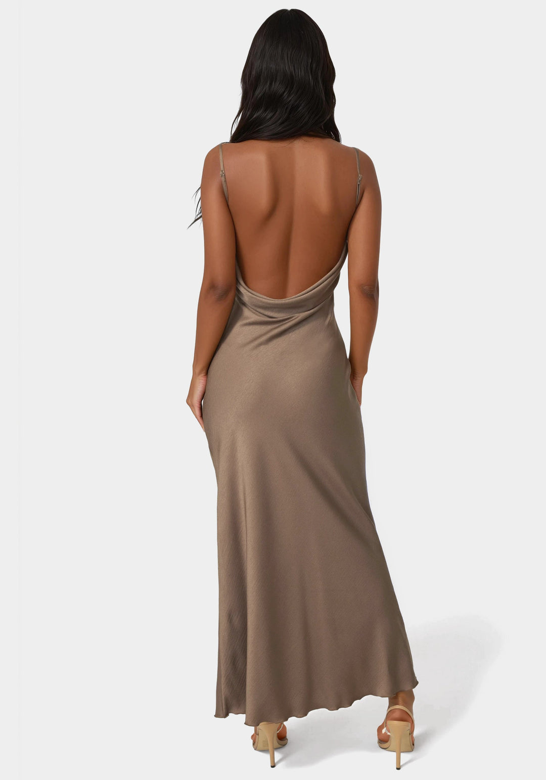 Back View-Drape Back Maxi Dress-MOCHA