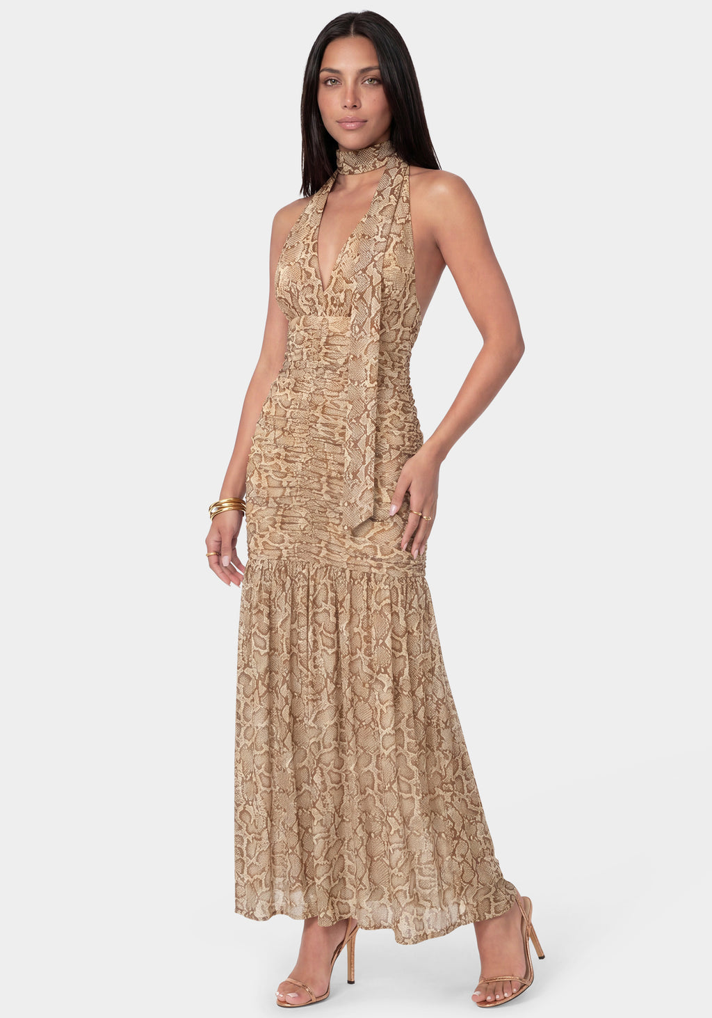 Side View - Animal Print Maxi Dress