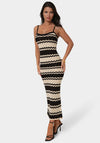 Stripe Crochet Keyhole Maxi Dress
