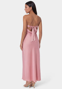 Back View -Strapless Maxi Dress- Rose