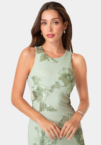 Other View-Soutache Racer Aline Maxi Dress-Sage