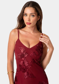 Other View-Soutache V-Neck Maxi Dress-Wine