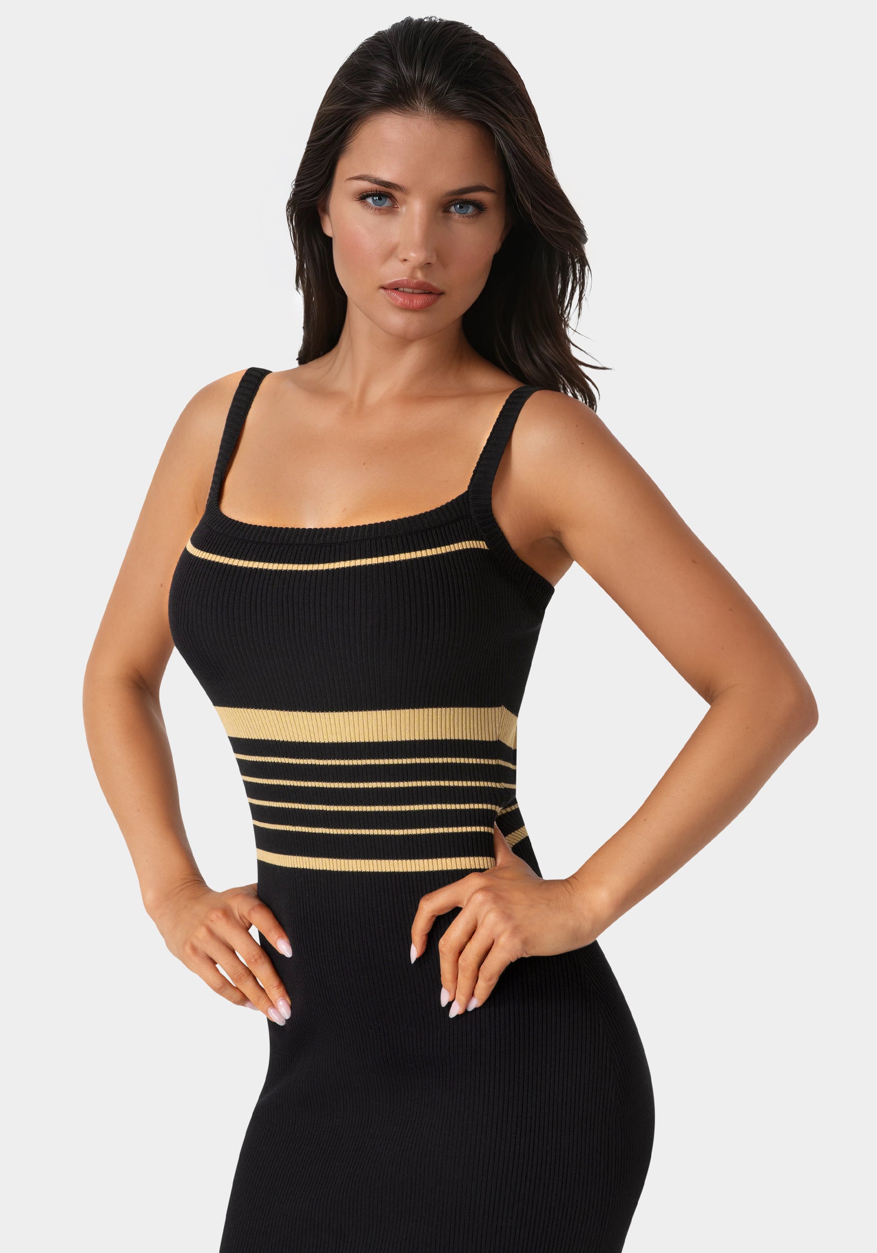 Bebe Women's Illusion Sweater Bodycon Maxi Dress