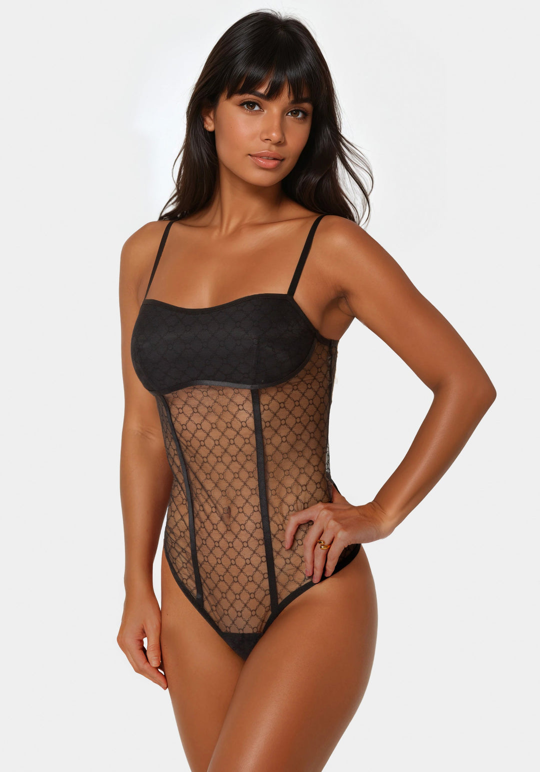 Side View-Monogram Mesh + Ity-Black