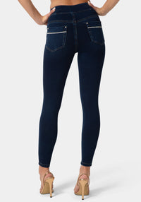 Back View-Natural Waisted Jeggings-MIDNIGHT BLUE WASH