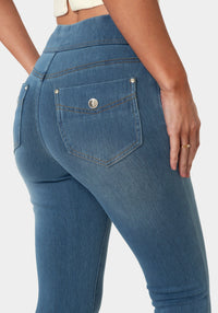 Other View-Back Flap Pocket Jegging-Medium Blue Wash