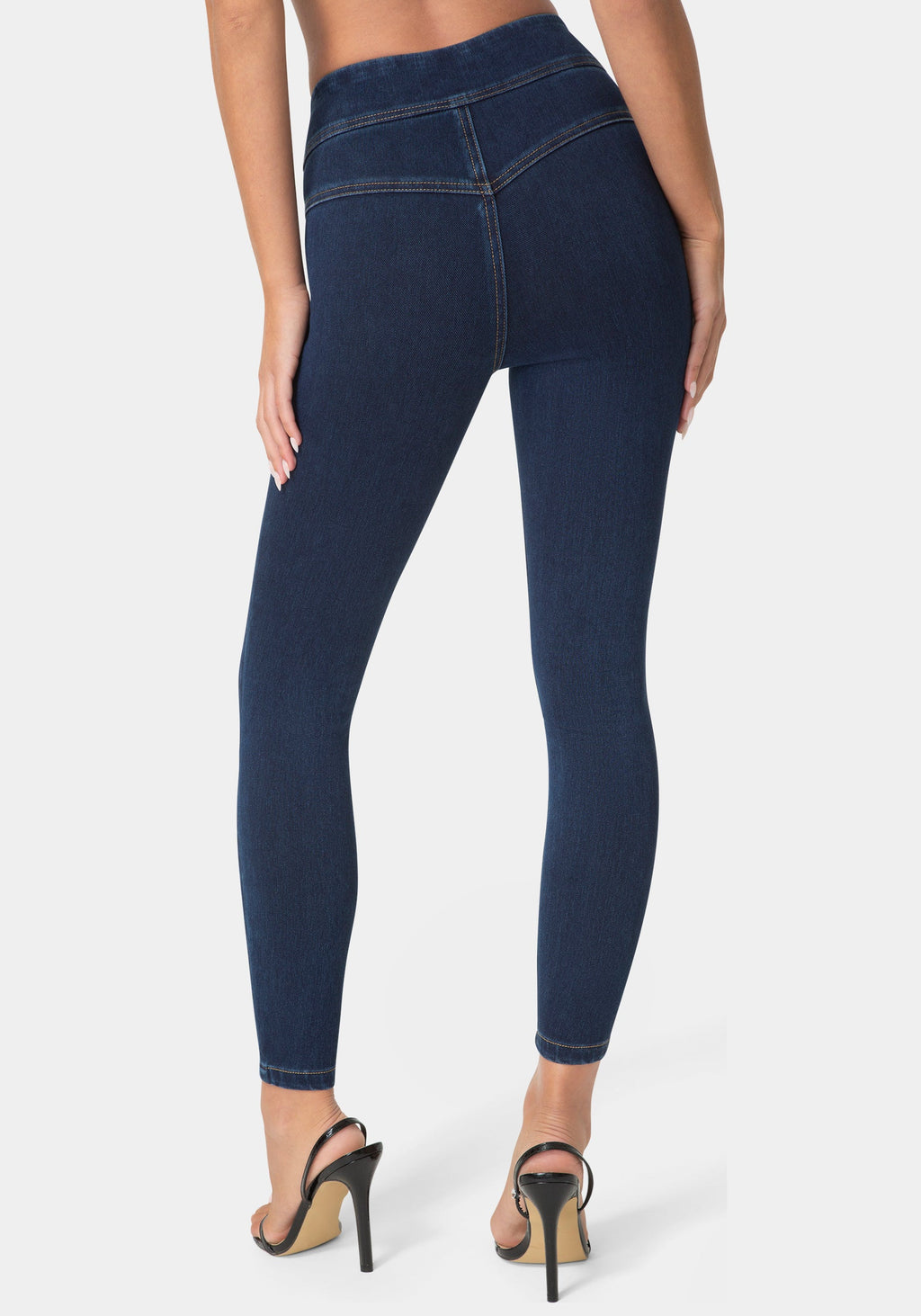 Back View-METAL TRIM DETAIL JEGGINGS-BLUE OBSESSION WASH