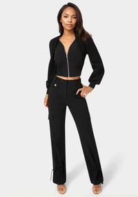 Detail View-Bolero Illusion Slim Jacket-Black