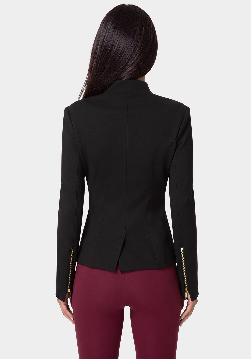 Back View-TAILORED STRETCH BLAZER-BLACK