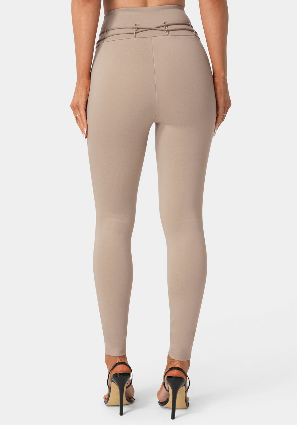 Back view - High Waist Thin Belts Legging - Bare Affair