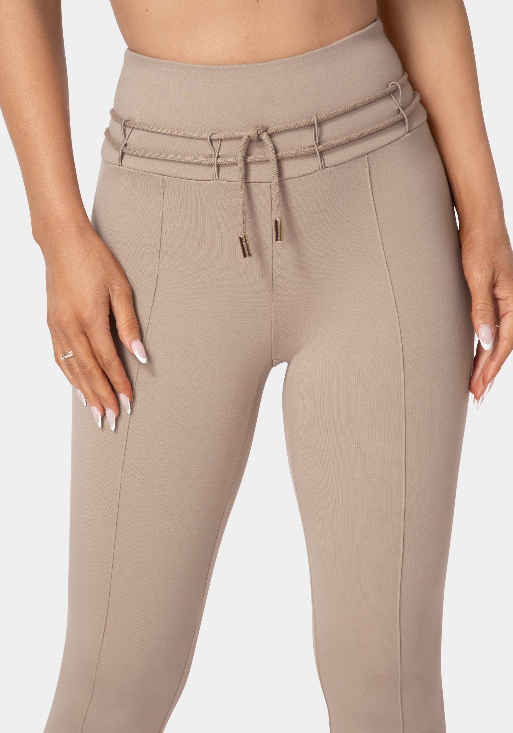 Front view - High Waist Thin Belts Legging - Bare Affair
