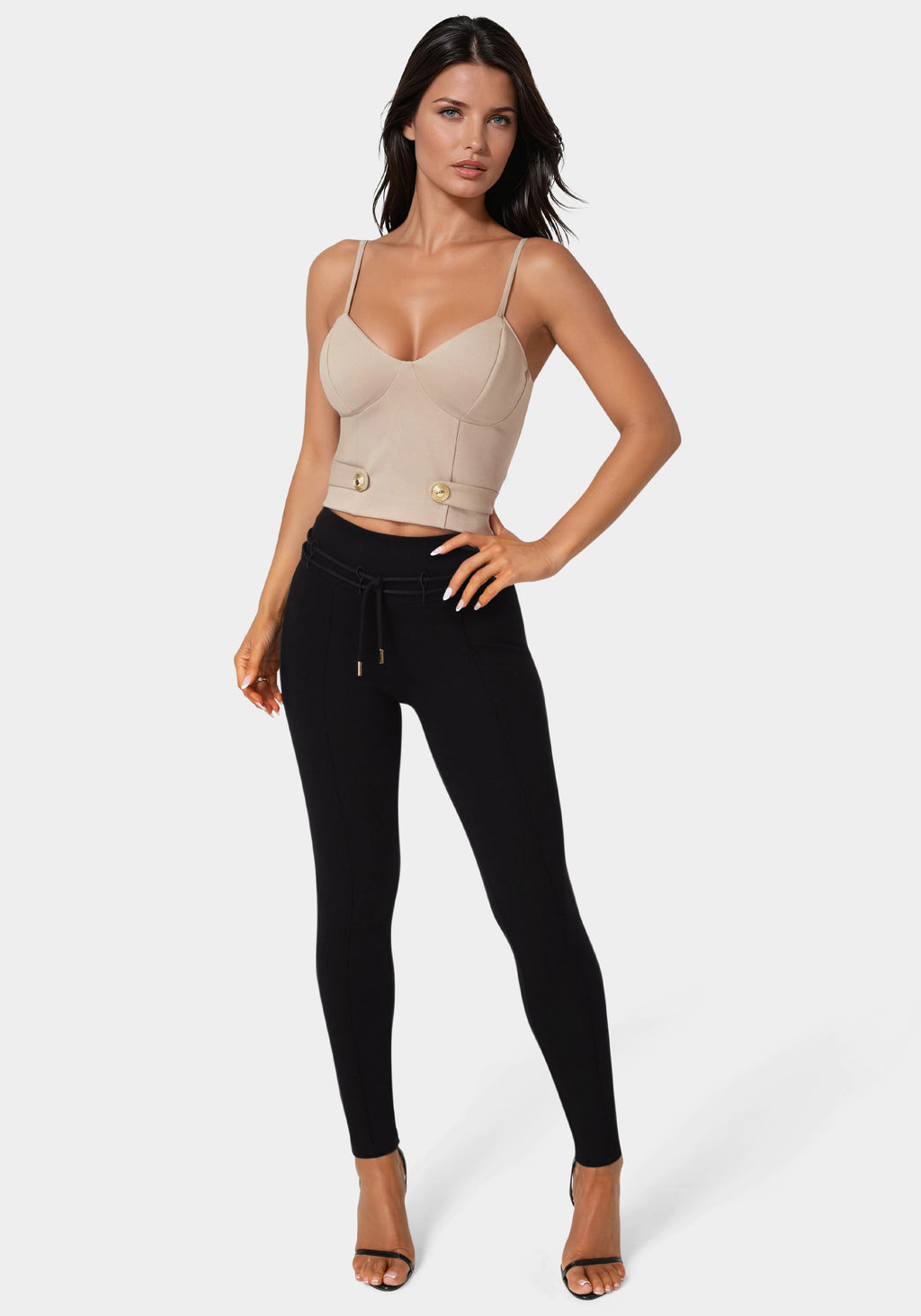 Additional view - High Waist Thin Belts Legging - Black