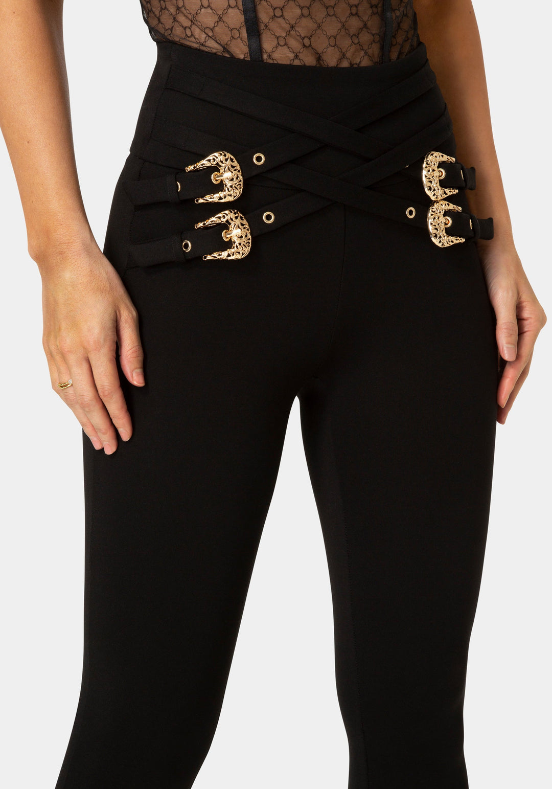 Other View-High Waisted Belted Legging-Black