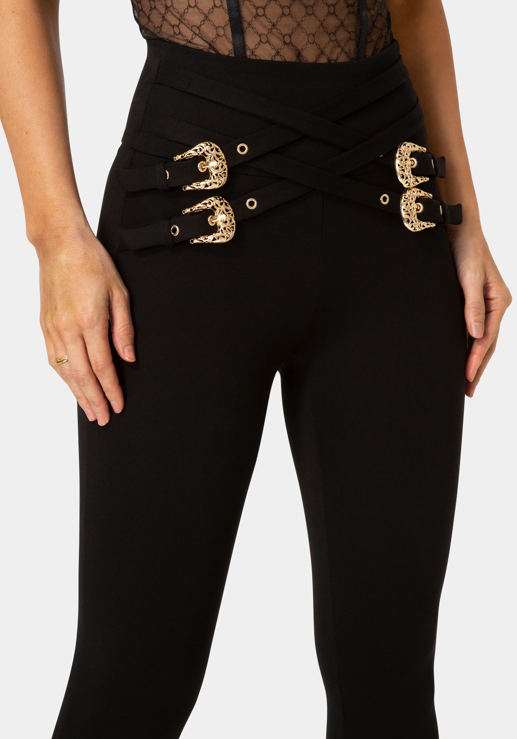 Other View-High Waisted Belted Legging-Black