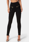 NATURAL WAIST  ZIPPER CHAIN DETAIL LEGGING