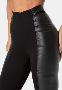 Other View-LOW WAIST SHIRRED LEATHER LEGGING-BLACK
