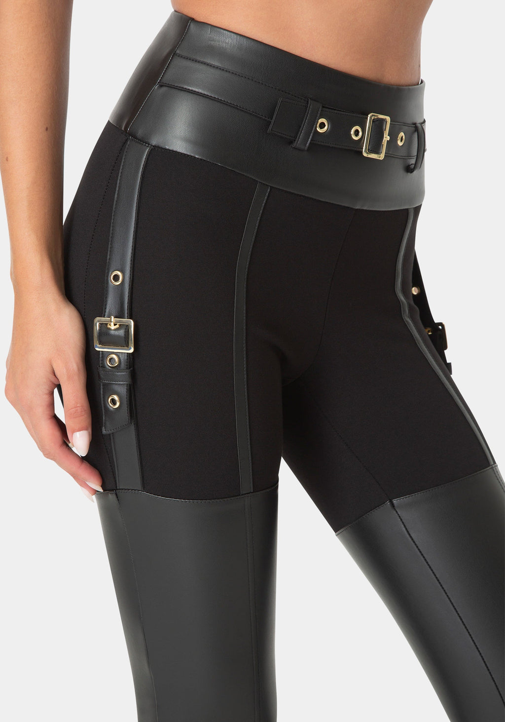 Other View-VEGAN LEATHER HIGH WAISTED LEGGING-BLACK