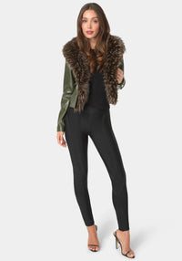 Detail View-HIGH WAISTED BANDAGE LEGGING-BLACK