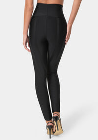 Back View-HIGH WAISTED BANDAGE LEGGING-BLACK