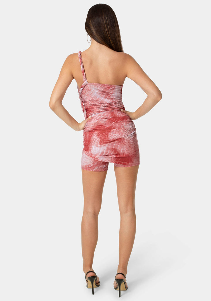 Back View-Twist Detail Mesh Romper-SOLARA SNAKE PT