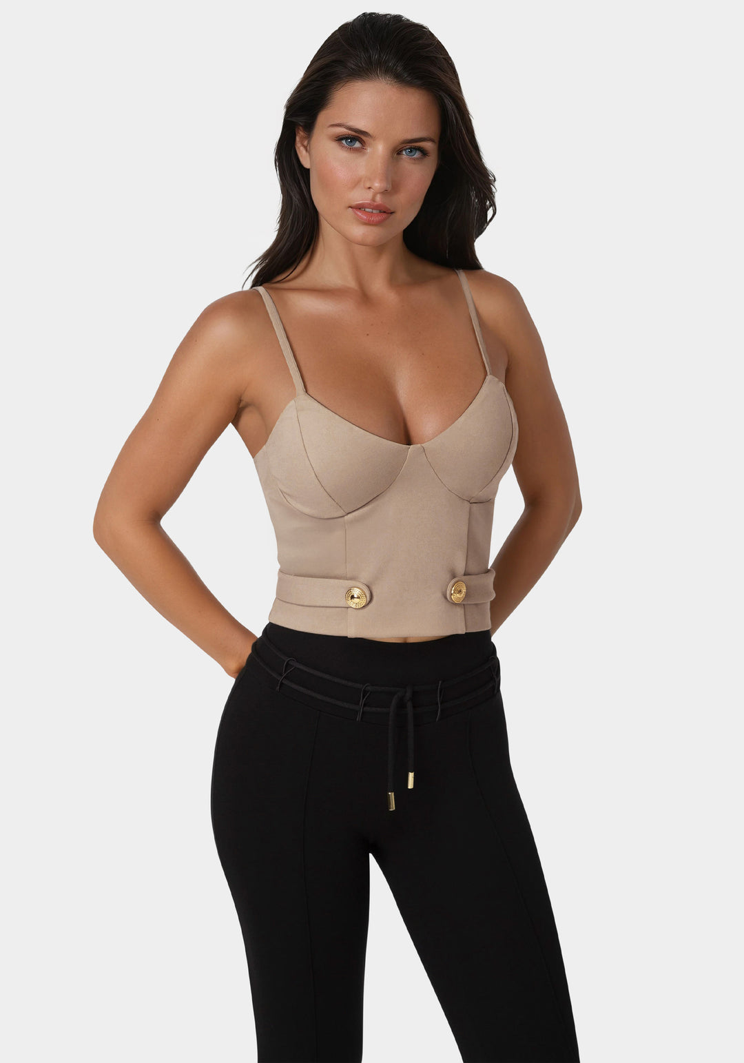 Front view - Stretch Corset Top - Bare Affair