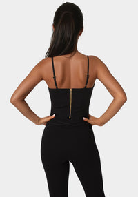 Back view - Stretch Corset Top - Black