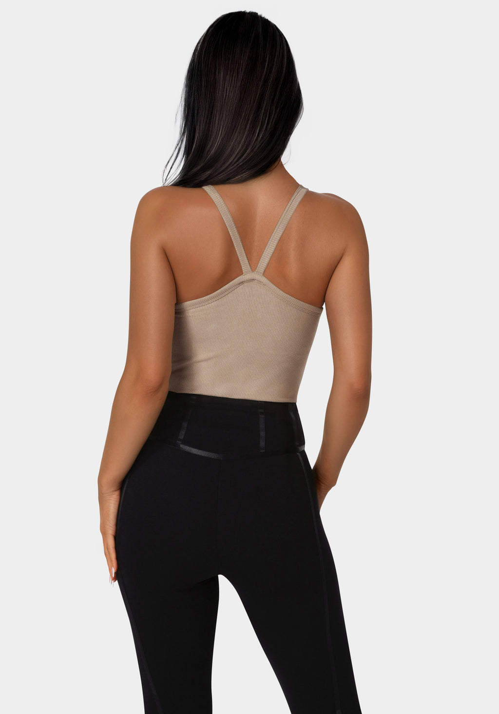 Back view - Bebe Logo Racer Back Rib Tank - Bare Affair
