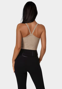 Back view - Bebe Logo Racer Back Rib Tank - Bare Affair