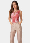 Neck Tie Fitted Top