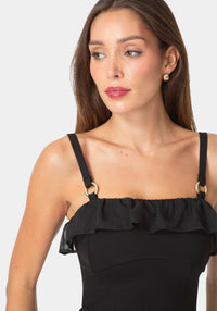 Other View-RUFFLE CORSET TOP-BLACK