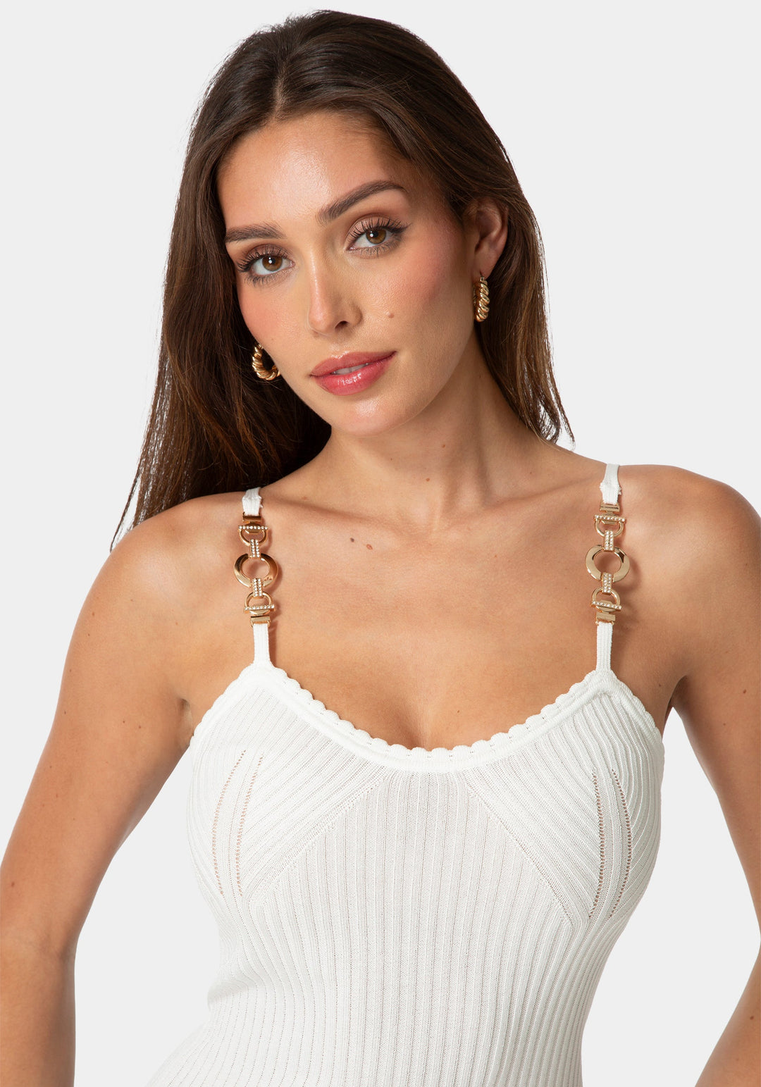 Other View-STRETCH SUMMER KNIT TOP-WHITE ALYSSUM