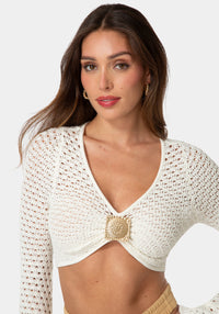 Other View-RESORT CROCHET KNIT TOP-SUNDUST