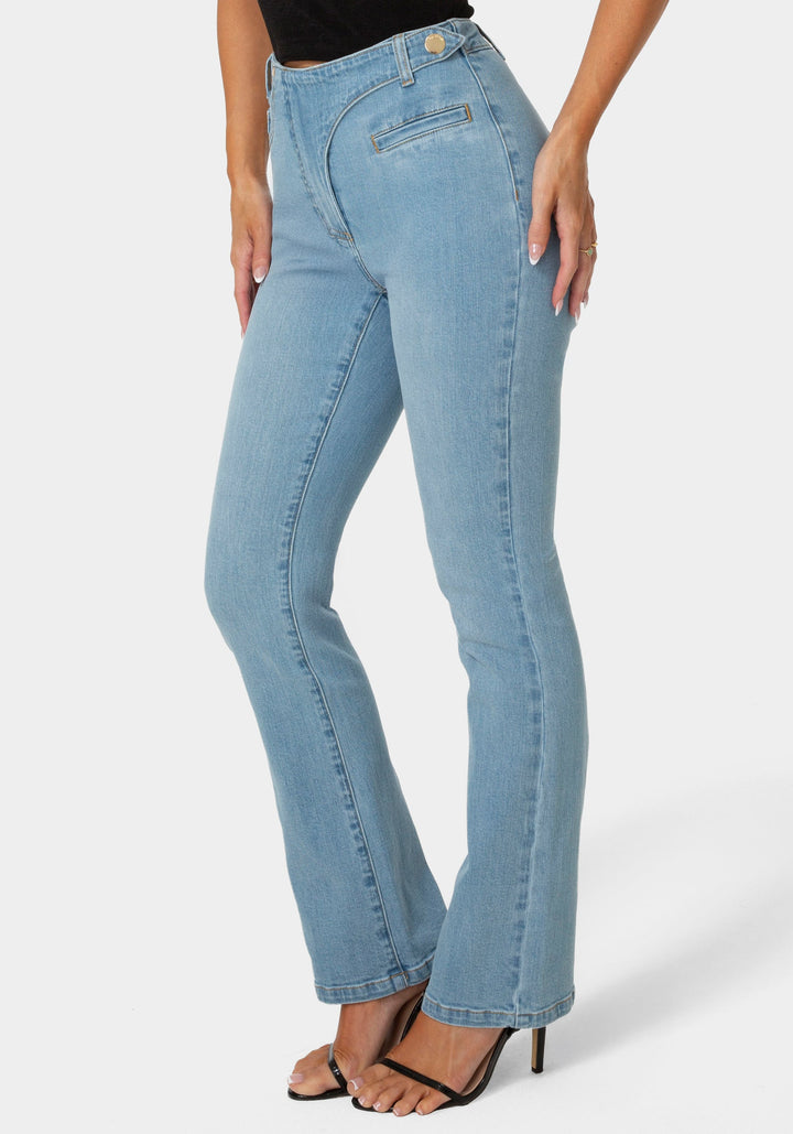 Other View-Natural Waist Straight Leg Jeans-SPIRIT BLUE WASH