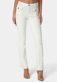 Front View-LOW WAIST MINI BOOTCUT DENIM-SOFT WHITE WASH