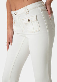 Side View-LOW WAIST MINI BOOTCUT DENIM-SOFT WHITE WASH