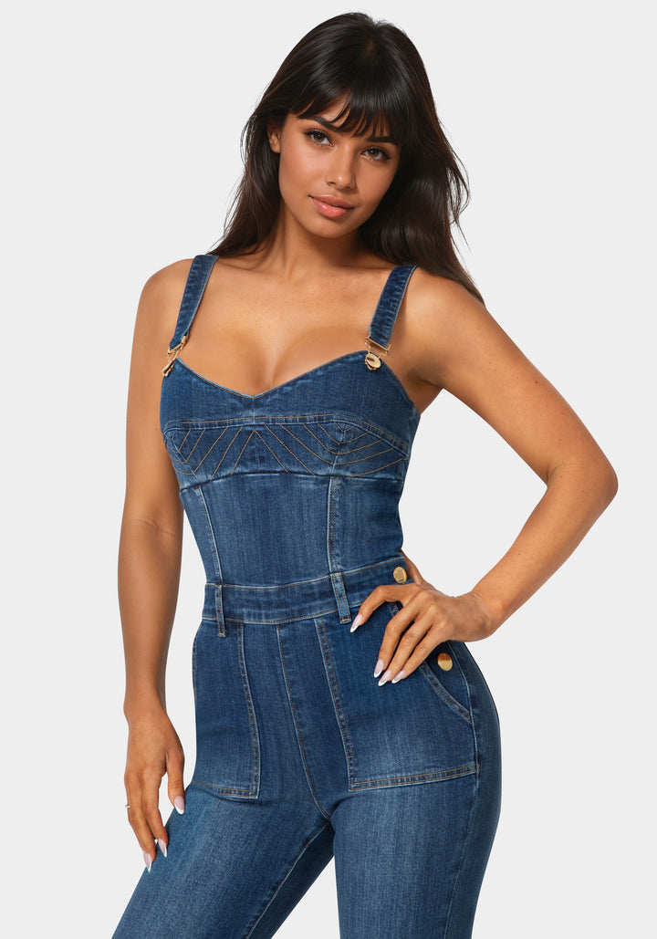 Detail view - Denim Overall Jumpsuit - True Blue Wash