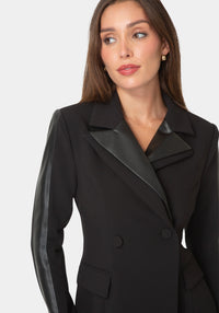 Other View-Tailored Vegan Leather Combo Blazer-BLACK