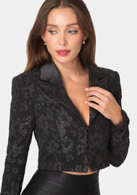 Other View-Tailored Floral Jacquard Blazer-BLACK